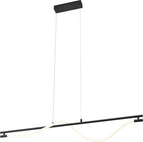 Nowoczesna lampa wisząca czarna z wbudowaną diodą LED z 3-stopniową regulacją ściemniania - Twirl