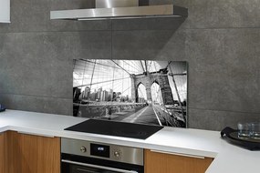 Panel szklany do Kuchni Most na Tle Wieżowców