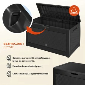 Skrzynia do przechowywania RATO, 310L, 119x48x60cm, antracytowa Prosperplast