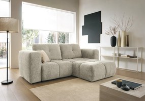 Masseno Narożnik ARTE z funkcją spania i pojemnikiem na pościel Narozniki L, Rozkładana sofa - Kremowy, BELLO 05