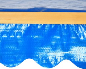 Outsunny Piaskownica z Domek do Zabawy Piaskownica z Dachem, 133 x 129 x 137,5 cm, Naturalne + Niebieskie