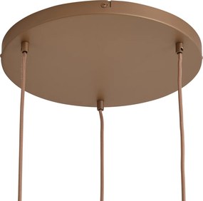 Lampa wisząca retro ciemny brąz z bursztynowymi kloszami 3-punktowa - Smokey