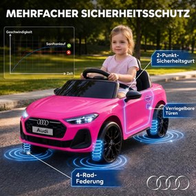 AIYAPLAY Elektryczny samochód dla dzieci Audi A5L 12V z pilotem 2,4 G 2 silniki akumulator litowy miękki start zawieszenie 4-kołowe | Aosom PL