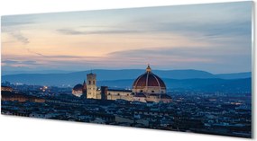 Panel nad Blat Kuchenny Katedra w Świetle Nocnej Iluminacji