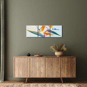 Obraz kwiatu Strelicji (z zegarem) (90x30 cm)