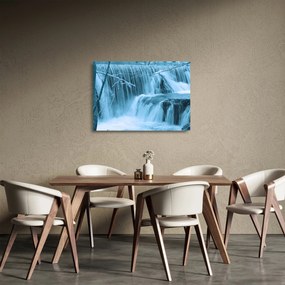 Obraz na szkle - lodowe wodospady (70x50 cm)