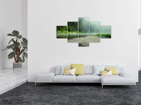 Obraz - rzeka przy lesie (125x70 cm)