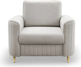 Fotel LAREN na stalowych nogach z oparciem i podłokietnikami w tkaninie CASTEL 04