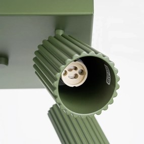 Plafon czteropunktowy KARBON 4 zielony oliwkowy kwadratowy SOLLUX  LIGHTING