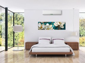 Obraz - Witraż z magnolią (170x50 cm)