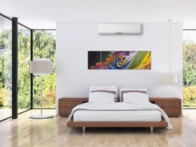 Obraz - Kolorowy legwan (170x50 cm)