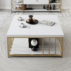 Stolik konferencyjny Zenn White and Gold