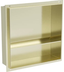 Mexen X-Wall-NR półka wnękowa bez kołnierza z półką 30 x 30 cm, złota szczotkowana - 1951303010S