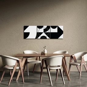 Obraz - Abstrakcja geometryczna N⁰1 (z zegarem) (90x30 cm)