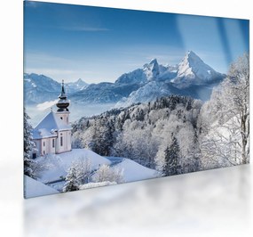 Obraz na szkle - Rzut oka na zimowy krajobraz (70x50 cm)