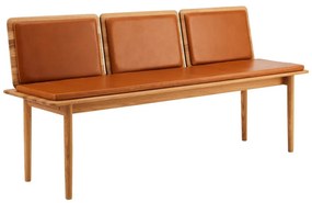 Koniakowo-naturalna skórzana ławka Elba – Hammel Furniture