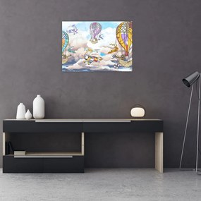 Obraz na szkle - Wyprawa w chmurach (70x50 cm)