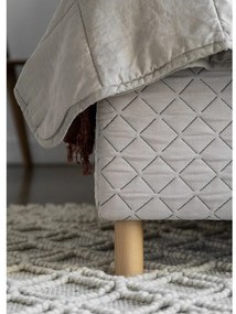 Beżowe tapicerowane łóżko jednoosobowe ze stelażem 90x200 cm Sleepy Luna – Miuform