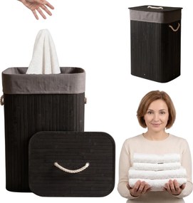 Bambusowy kosz na pranie SADE, 80 l