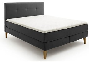 Antracytowe łóżko boxspring 180x200 cm Stockholm – Meise Möbel