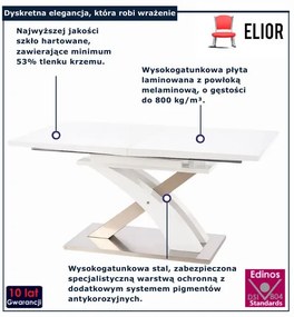 Stół rozkładany biały połysk - Nomer