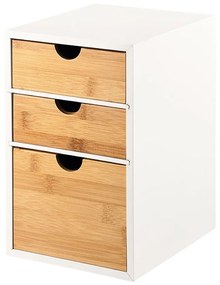 Kesper 58957 Organizer z 3 przegródkami bambusowy, 27 x 21 x 17 cm