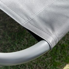 Outsunny Podwójny Leżak Ogrodowy z Dachem Stalowy Składany Szary 200x170x134cm | Aosom PL