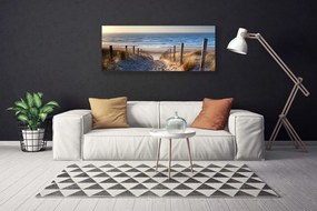 Obraz canvas Drewniana Ścieżka na Piasku
