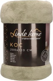 Koc gładki oliwkowy 200x220 miękki ciepły dwustronny elegancki pled narzuta