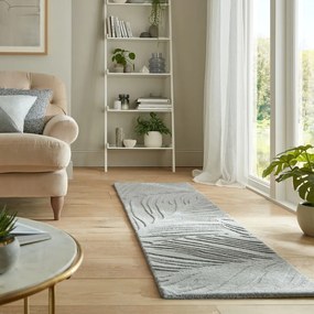 Jasnoszary wełniany chodnik 60x230 cm Lino Leaf – Flair Rugs