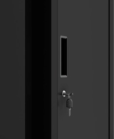 Szafka pracownicza ubraniowa dwukomorowa czarna, 400x1800x500 mm: KACPER 1 Plus