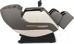 Fotel Masujący VX MAX Wypoczynkowy Relaksacyjny Szary Ekoskóra Nowoczesny