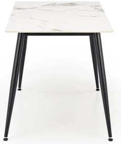 Stół EMILIO 120x80 biały marmur/czarny HALMAR