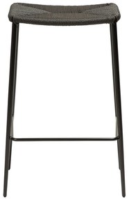 Czarny hoker ze stalowymi nogami DAN-FORM Stiletto, wys. 68 cm