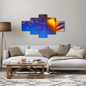 Obraz - Body art, złoto - niebieska kombinacja (125x70 cm)
