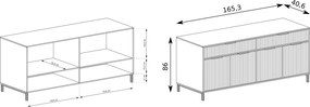 Komoda ZIGO 165,5 cm do Salonu Sypialni Odcienie niebieskiego