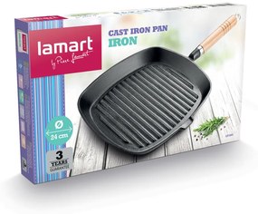 Lamart LT1063 patelnia żeliwna Iron, 24  cm