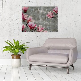 Obraz na szkle z kwiatami (70x50 cm)