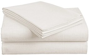 PrzytulneMieszkanie.pl Bawełniane prześcieradło SLUB 140x240 cm kremowe, 100% bawełna Rozmiar: 140 x 240 cm