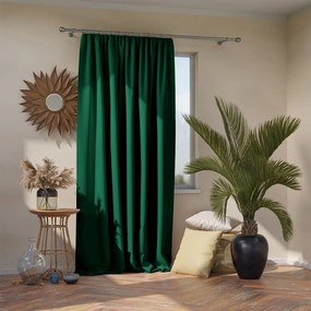 Ciemnozielona zaciemniająca zasłona termiczna 140x245 cm Pleat – Restilo