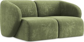 Modułowa sofa 2-osobowa - z tkaniny szenilowej - zielony - LANI