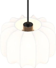 Biała metalowa lampa wisząca z tekstylnym kloszem ø 25 cm Madleine – Reality