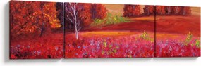 Obraz czerwonego krajobrazu (170x50 cm)