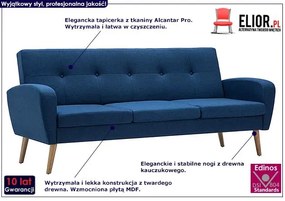 Trzyosobowa sofa pikowana niebieska L3-L91