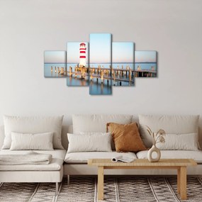 Obraz latarni morskiej o świcie (125x70 cm)