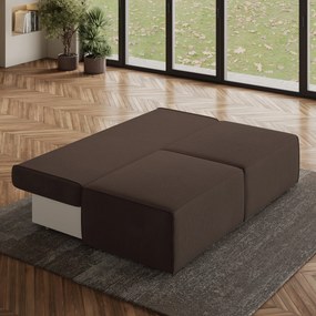Masseno Narożnik VARNA z funkcją spania i pojemnikiem na pościel Narozniki L, Rozkładana sofa - Brązowy, POSO 06