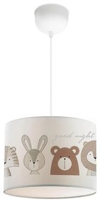 Žyrandol dziecięcy CANDY 1xE27/40W/230V biały/brązowy