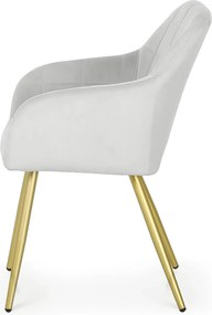 Zestaw 2 szarych krzeseł tapicerowanych welurem D8-P11