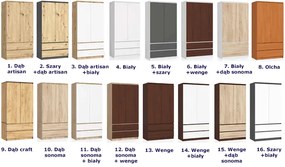 Szafa ubraniowa dwudrzwiowa z szufladami wenge + biały B5-Z33