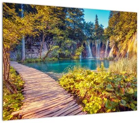 Obraz na szkle - Jeziora Plitwickie, Chorwacja (70x50 cm)